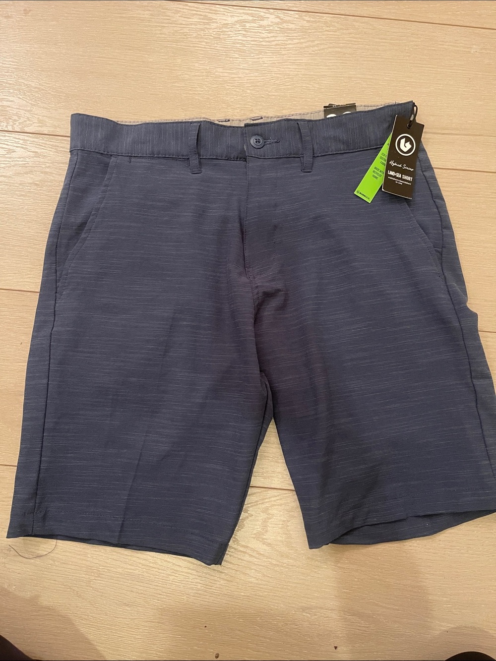 burnside Men's Navy Flat-Front Performance Shorts